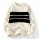 Unisex Retro Vibe Oversized Sweater - Solid Crew Neck Knit